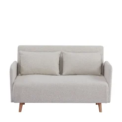 Online Drawer BELUSHI Canapé convertible 2 places en tissu bouclette pieds bois clair