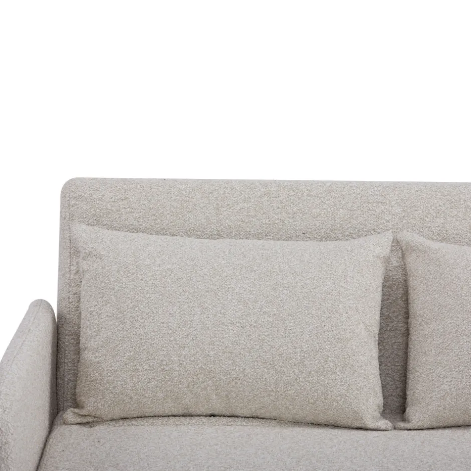 Online Drawer BELUSHI Canapé convertible 2 places en tissu bouclette pieds bois clair