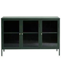 Hot No name BJORN Buffet 3 portes en verre strié et métal L132cm