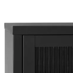 Hot No name BJORN Buffet 3 portes en verre strié et métal L132cm