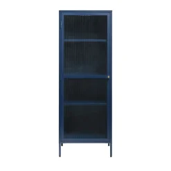 Discount No name BJORN Colonne de rangement 1 porte en verre strié et métal H160cm