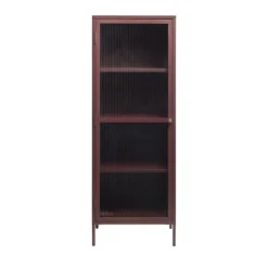 Discount No name BJORN Colonne de rangement 1 porte en verre strié et métal H160cm