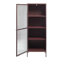 Discount No name BJORN Colonne de rangement 1 porte en verre strié et métal H160cm