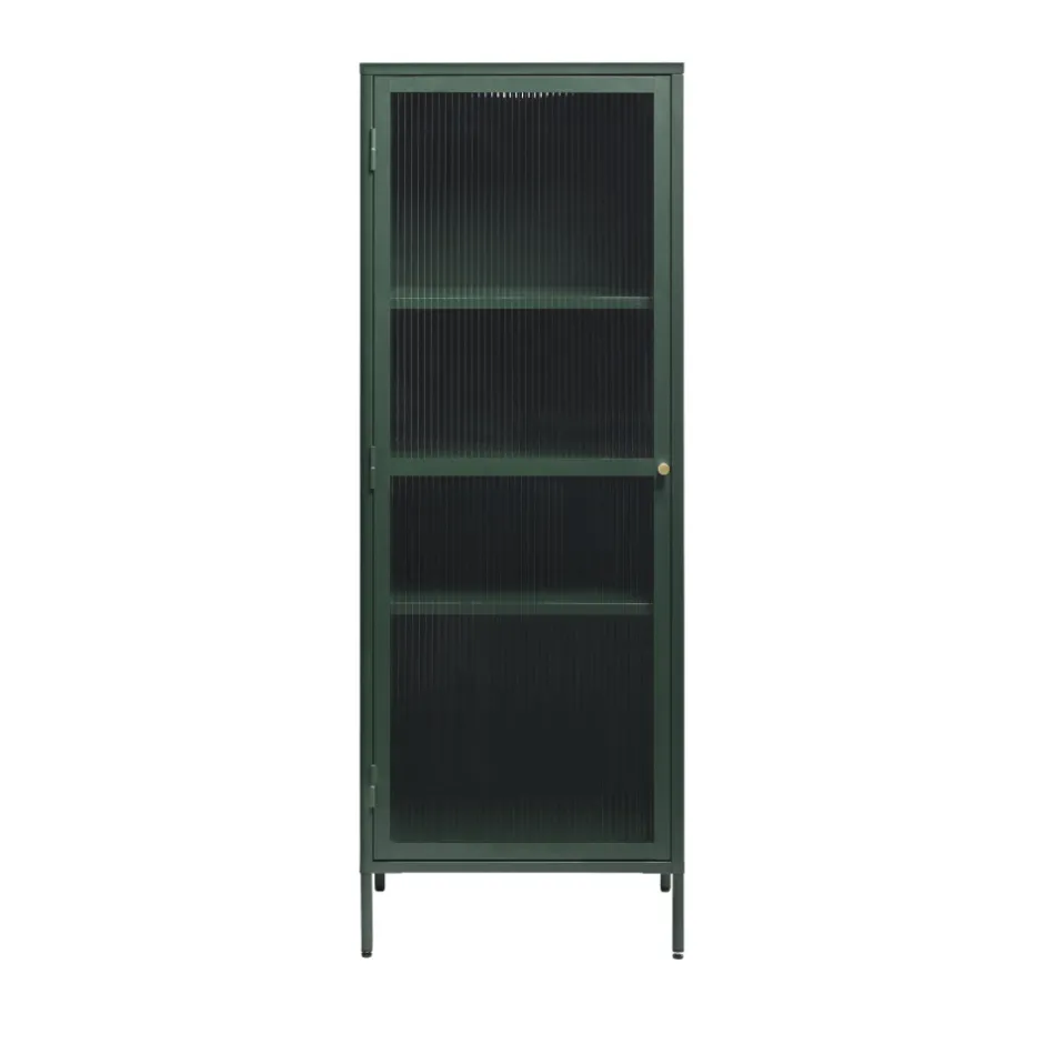Discount No name BJORN Colonne de rangement 1 porte en verre strié et métal H160cm