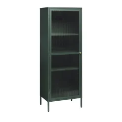Discount No name BJORN Colonne de rangement 1 porte en verre strié et métal H160cm