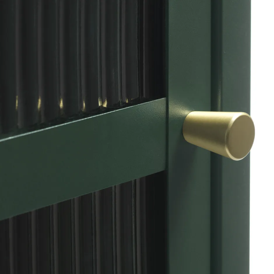 Discount No name BJORN Colonne de rangement 1 porte en verre strié et métal H160cm