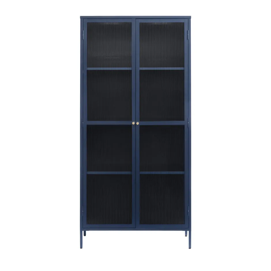 Sale No name BJORN Vaisselier 2 portes en verre stié et métal H190cm