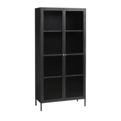 Sale No name BJORN Vaisselier 2 portes en verre stié et métal H190cm