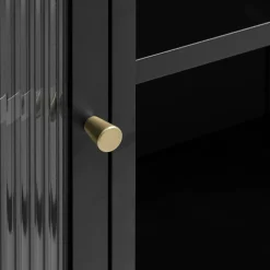 Sale No name BJORN Vaisselier 2 portes en verre stié et métal H190cm