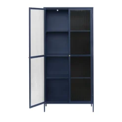 Sale No name BJORN Vaisselier 2 portes en verre stié et métal H190cm