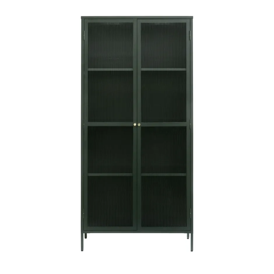 Sale No name BJORN Vaisselier 2 portes en verre stié et métal H190cm