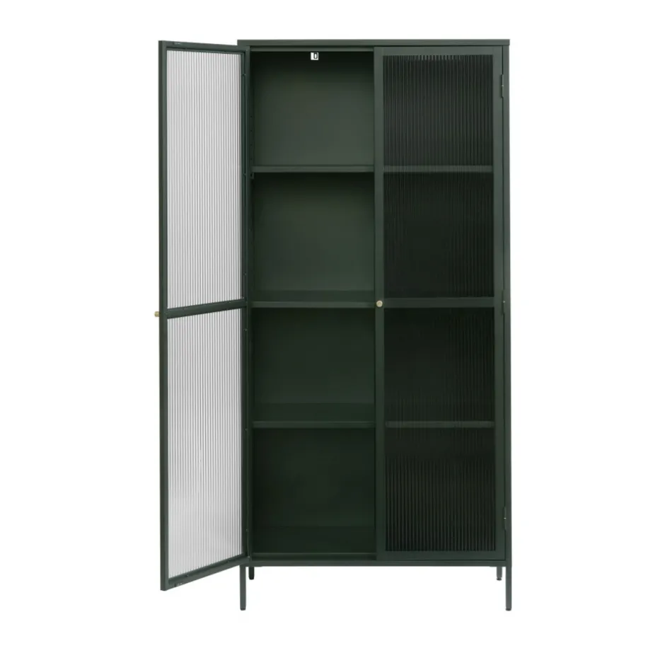 Sale No name BJORN Vaisselier 2 portes en verre stié et métal H190cm