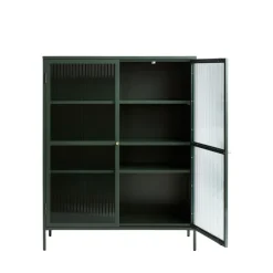 Outlet No name BJORN Vaisselier 2 portes en verre strié et métal H140cm