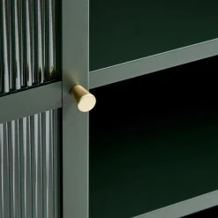 Outlet No name BJORN Vaisselier 2 portes en verre strié et métal H140cm