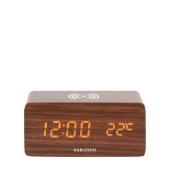 Hot Karlsson BLOCK Réveil en bois avec chargeur téléphone