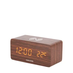 Hot Karlsson BLOCK Réveil en bois avec chargeur téléphone