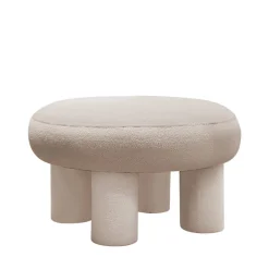Online Drawer BLOOMI Tabouret rond XL en tissu bouclette ø60cm