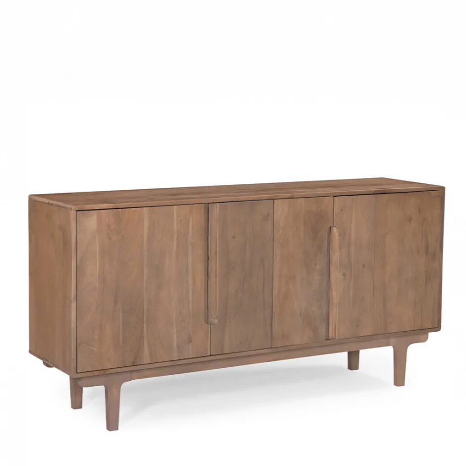 New Drawer BOGOR Buffet 4 portes en bois massif L150cm
