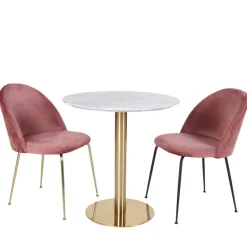 Best House Nordic BOLZANO Table à manger 2 personnes ronde effet marbre