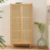 New No name BOMBONG Armoire 2 portes en bois et cannage