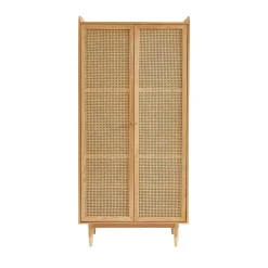 New No name BOMBONG Armoire 2 portes en bois et cannage