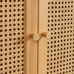New No name BOMBONG Armoire 2 portes en bois et cannage