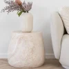 Hot House Nordic BONN Table d'appoint ronde effet travertin ø47,5cm