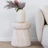 Online House Nordic BONN Table d'appoint ronde effet travertin ø37cm