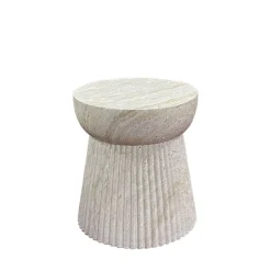 Online House Nordic BONN Table d'appoint ronde effet travertin ø37cm