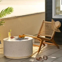 Outlet House Nordic BONNIE Table basse ronde en effet terrazzo ø70cm