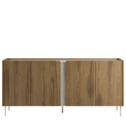 Drawer BOXY Buffet 4 portes en bois et effet travertin L180cm