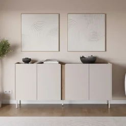 Online Drawer BOXY Buffet 4 portes en bois et métal L180cm