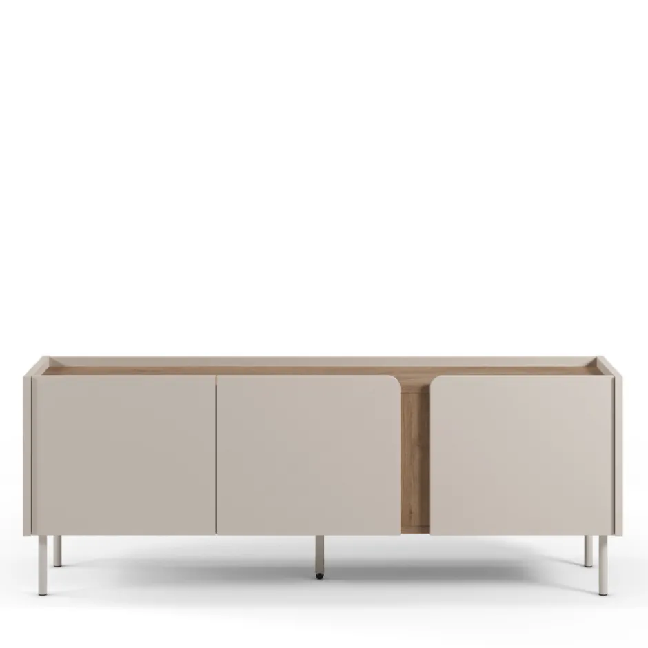 Online Drawer BOXY Meuble TV 3 portes en bois et métal L140cm