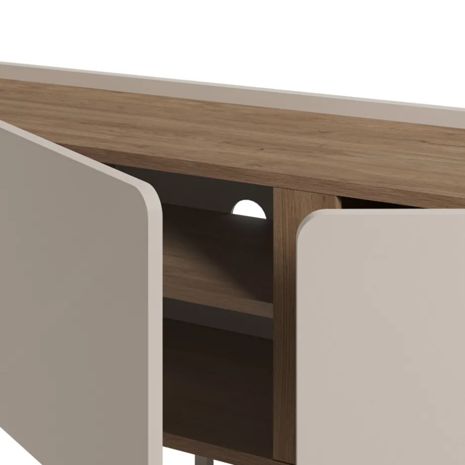 Online Drawer BOXY Meuble TV 3 portes en bois et métal L140cm