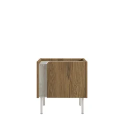 Outlet Drawer BOXY Table de chevet 1 porte en bois et effet travertin