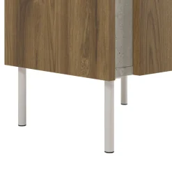 Outlet Drawer BOXY Table de chevet 1 porte en bois et effet travertin