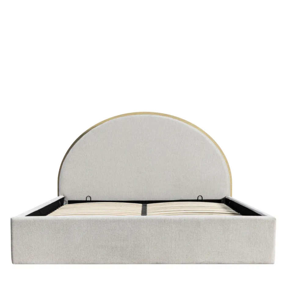 Discount Drawer BRIE Lit coffre en tissu avec rangements intégrés 160x200cm
