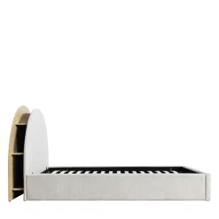 Discount Drawer BRIE Lit coffre en tissu avec rangements intégrés 160x200cm