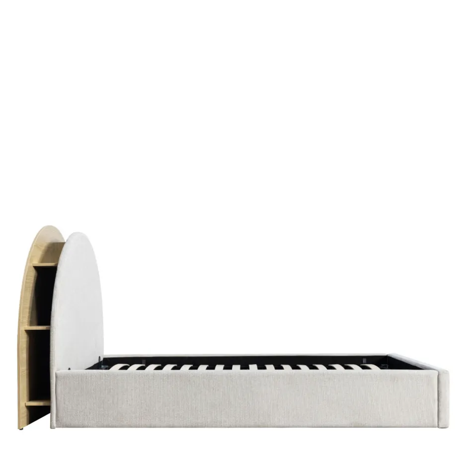 Discount Drawer BRIE Lit coffre en tissu avec rangements intégrés 160x200cm