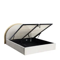 Discount Drawer BRIE Lit coffre en tissu avec rangements intégrés 160x200cm