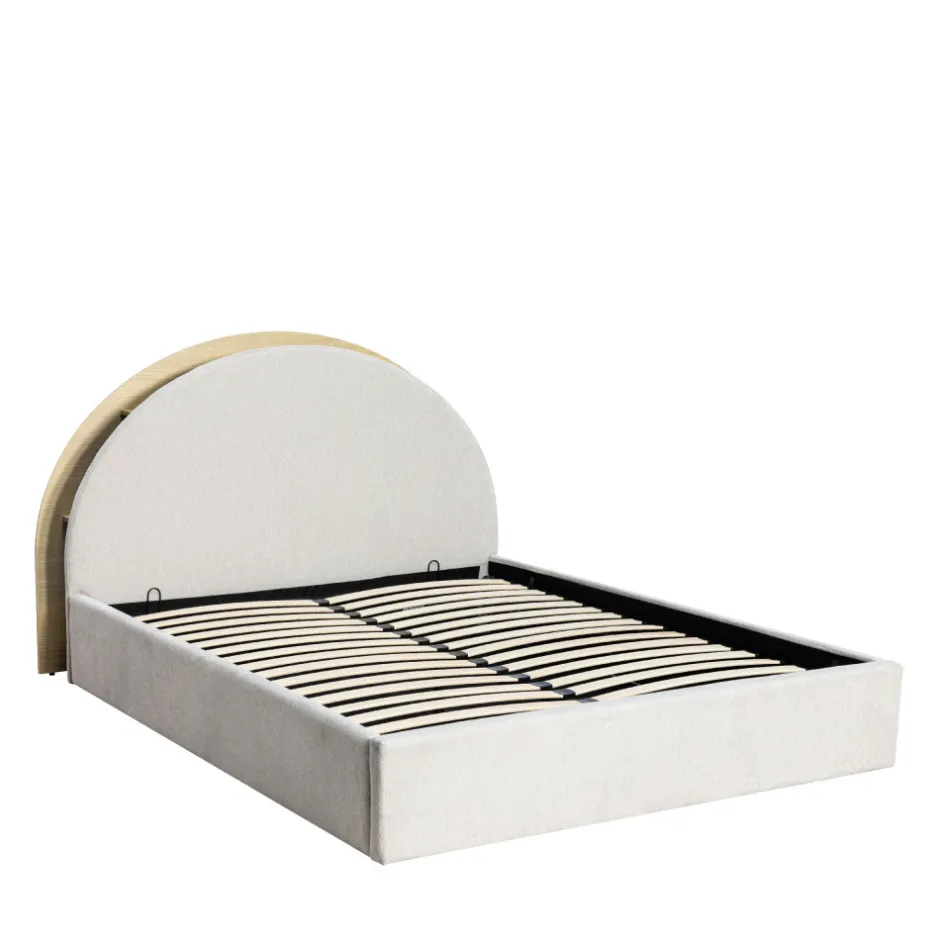 Discount Drawer BRIE Lit coffre en tissu avec rangements intégrés 160x200cm