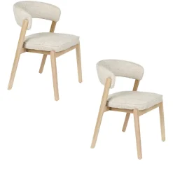 Hot Zuiver BRIGHT Lot de 2 chaises en tissu et bois