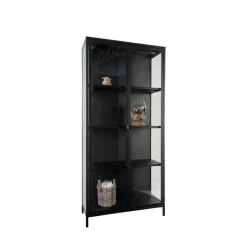 Online House Nordic BRISBANE Vaisselier en verre et métal H175cm