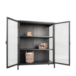 New House Nordic BRISBANE Vaisselier en verre et métal H101,5cm