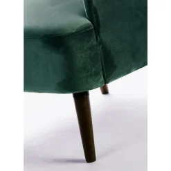 Clearance Drawer BROOKS Fauteuil rétro en velours pieds bois foncé