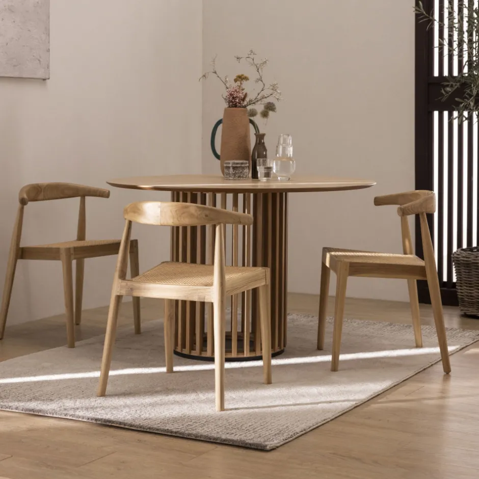 Online Drawer BUNGA Lot de 2 chaises en teck et cannage