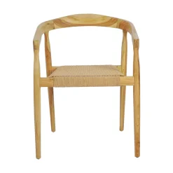 Discount Drawer BURI Lot de 2 fauteuils de table en teck et corde tressé