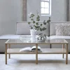 Clearance No name CAHIR Table basse en verre trempé et bois 120x60cm