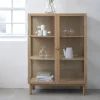 New No name CAHIR Vitrine 2 portes en verre trempé et bois H140cm
