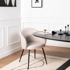 Clearance Drawer CALABRA Lot de 2 fauteuils de table en tissu et métal